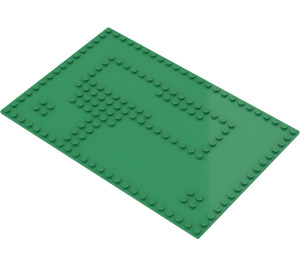 LEGO Green Baseplate 16 x 24 with Set 080 Small White House Studs