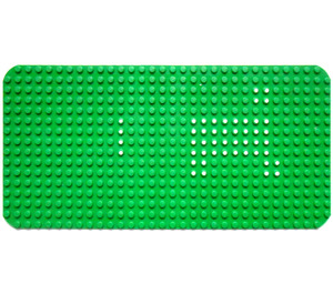 LEGO Groen Grondplaat 16 x 32 met Afgeronde hoeken met Dots Patroon from Set 352