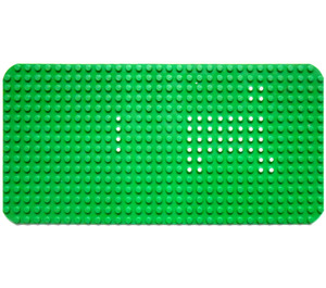 LEGO Green Baseplate 16 x 32 with Rounded Corners with Dots Pattern from Set 352