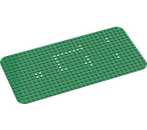 LEGO Green Baseplate 16 x 32 with Rounded Corners with Rounded Corners and Set 350 Dots