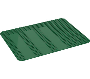 LEGO Grün Grundplatte 24 x 32 mit 3 Driveways und Squared Ecken