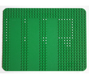 LEGO Green Baseplate 24 x 32 with 3 driveways with Dots from Set 355