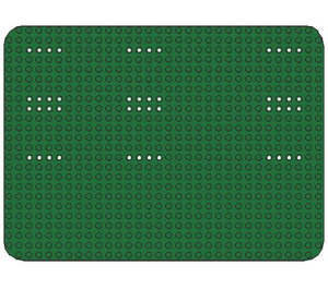 LEGO Grün Grundplatte 24 x 32 mit Dots Muster from Set 149 mit abgerundeten Ecken (10)