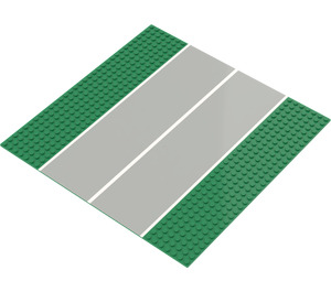 LEGO Verde Placa Base 32 x 32 (7-Espiga) Recto con Plano Runway (Ancho)