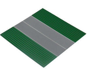 LEGO Zelená Základní deska 32 x 32 Road 9-Cvoček Rovný s Runway