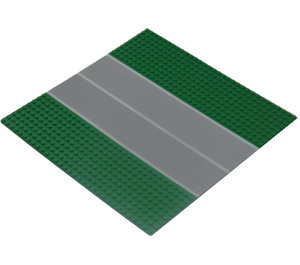 LEGO Green Baseplate 32 x 32 Road 9-Stud Straight with Runway