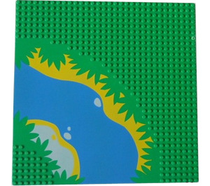 LEGO Green Baseplate 32 x 32 with River and Waterside