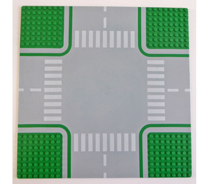 LEGO Green Baseplate 32 x 32 with Road With Crossroads