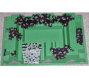 LEGO Groen Grondplaat 32 x 48 x 6 met Midden Pit en Stones Print