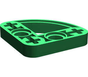 LEGO Green Beam 3 x 3 x 0.5 Bent 90 Degrees Quarter Circle (32249 / 65125)