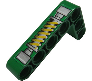 LEGO Green Beam 3 x 5 Bent 90 degrees, 3 and 5 Holes with Shock Absorber Sticker (43886)