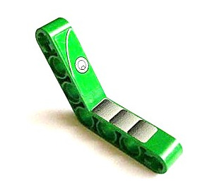 LEGO Green Beam Bent 53 Degrees, 4 and 4 Holes with Tread Plate and Filler Cap Sticker (32348)