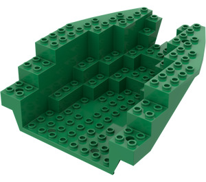 LEGO Groen Boot Stern 12 x 14 x 5 & 1/3 Hull Inside (6053)