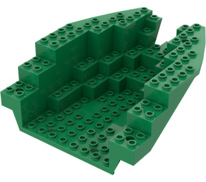 LEGO Green Boat Stern 12 x 14 x 5 & 1/3 Hull Inside (6053)
