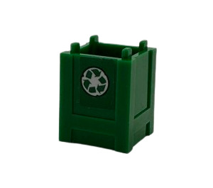 LEGO Groen Doos 2 x 2 x 2 Krat met Recycling Arrows Sticker (61780)