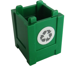 LEGO Grøn Boks 2 x 2 x 2 Crate med Recycling Klistermærke (61780)