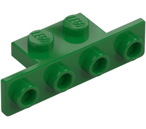 LEGO Grün Halterung 1 x 2 - 1 x 4 mit abgerundeten Ecken (2436 / 10201)