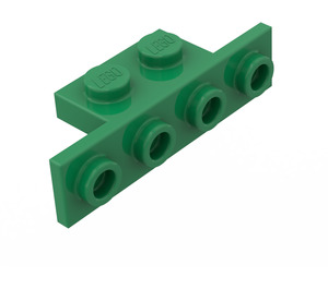 LEGO Grün Halterung 1 x 2 - 1 x 4 mit quadratischen Ecken (2436)