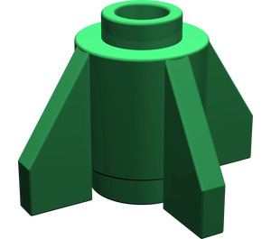 LEGO Green Brick 1 x 1 Round with Fins (4588 / 52394)