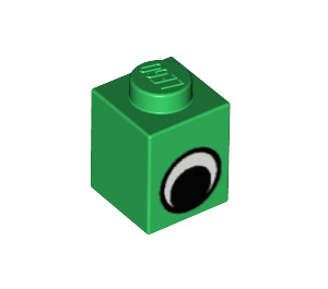 LEGO Groen Steen 1 x 1 met Eye zonder vlek op pupil (82357 / 82840)