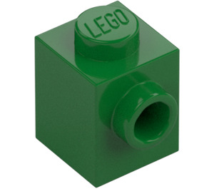 LEGO Grön Kloss 1 x 1 med Knopp på Ett Sida (87087)