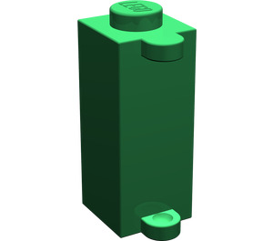 LEGO Green Brick 1 x 1 x 2 with Shutter Holder (3581)