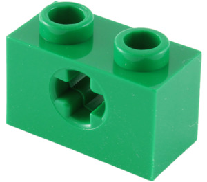 LEGO Grün Backstein 1 x 2 mit Achse Loch („+“ Öffnung und Unterrohr) (31493 / 32064)