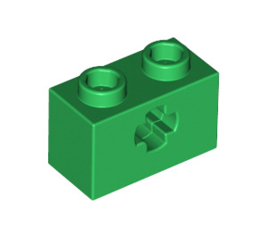 LEGO Grün Backstein 1 x 2 mit Achse Loch ('X' Öffnung) (32064)
