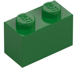 LEGO Green Brick 1 x 2 with Bottom Tube (3004 / 93792)