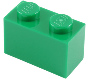 LEGO Grün Backstein 1 x 2 mit Unterrohr (3004 / 93792)