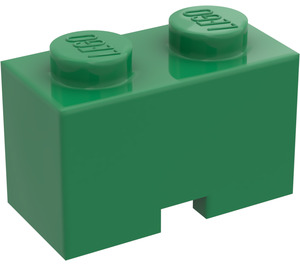 LEGO Grøn Klods 1 x 2 med Cable Skåret ud (3134)