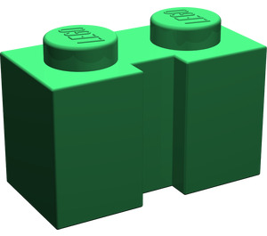 LEGO Green Brick 1 x 2 with Groove (4216)