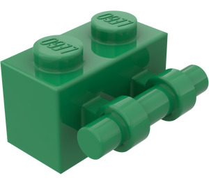 LEGO Zelená Kostka 1 x 2 s Rukojeť (30236)