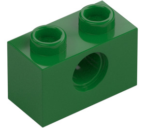 LEGO Grøn Klods 1 x 2 med Hul (3700)