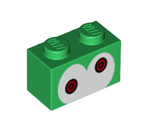 LEGO Vert Brique 1 x 2 avec Mechakooper Yeux avec tube inférieur (3004 / 94278)