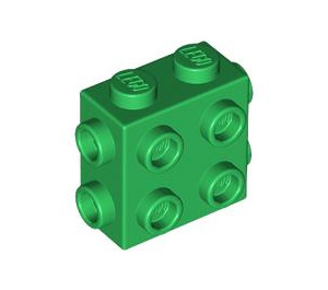 LEGO Groen Steen 1 x 2 x 1.6 met Kant en Einde Studs (67329)