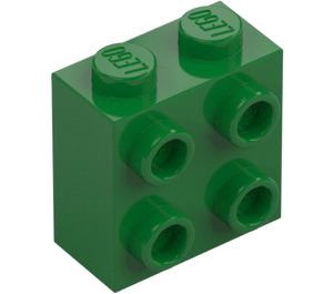 LEGO Green Brick 1 x 2 x 1.6 with Studs on One Side (1939 / 22885)