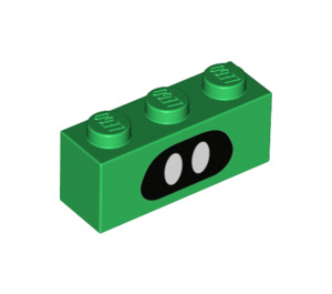 LEGO Grün Stein 1 x 3 mit Augen (3622 / 94035)