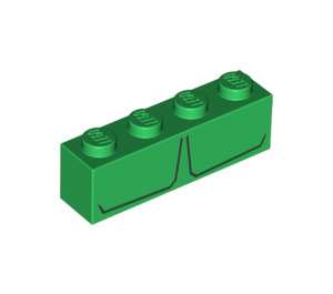 LEGO Grønn Kloss 1 x 4 med Hulk's Kiste (3010 / 33604)