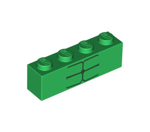 LEGO Groen Steen 1 x 4 met Hulks abs (3010 / 33605)