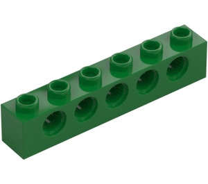 LEGO Grön Kloss 1 x 6 med Hål (3894)