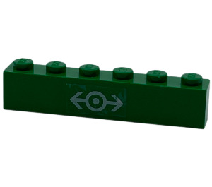 LEGO Green Brick 1 x 6 with Train Logo Sticker (3009)