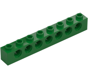 LEGO Grønn Kloss 1 x 8 med Hull (3702)