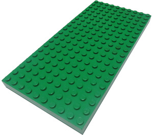 LEGO Green Brick 10 x 20 with Bottom Tubes around Edge and Cross Support