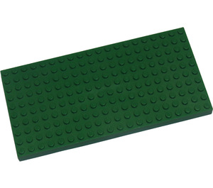LEGO Green Brick 10 x 20 without Bottom Tubes, with 4 Side Supports and '+' Cross Support (Early Baseplate)