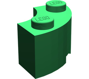 LEGO Green Brick 2 x 2 Round Corner with Stud Notch and Reinforced Underside (85080)