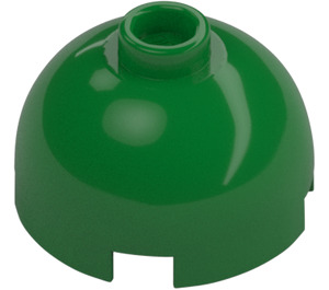 LEGO Green Brick 2 x 2 Round with Dome Top (with Axle Holder) (3262 / 30367)