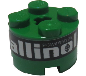 LEGO Vert Brique 2 x 2 Rond avec Powered by Allinol Modèle Autocollant (3941)