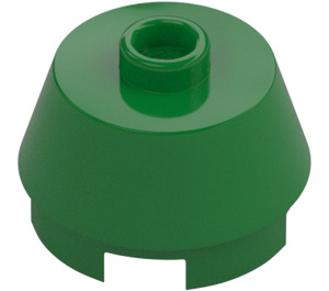 LEGO Verde Mattoncino 2 x 2 Rotondo con Sloped Lati (98100)