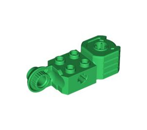 LEGO Green Brick 2 x 2 with Axle Hole, Vertical Hinge Joint, and Fist (47431)